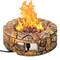 28 Inch Round Outdoor Propane Gas Fire Pit 40000 BTU with Lava Rocks Adjustable Flame Stone Finish for Patio Backyard Garden